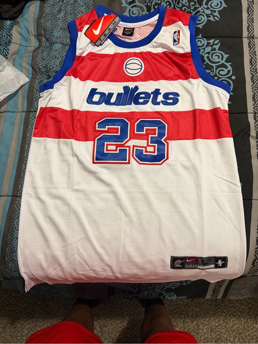 Nike Washington BulletsMichael Jordan #23 Retro Jersey - Red & White